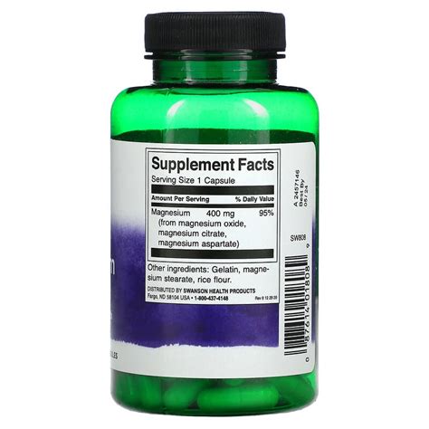 Swanson Triple Magnesium Complex Mg Capsules Sale Gi R