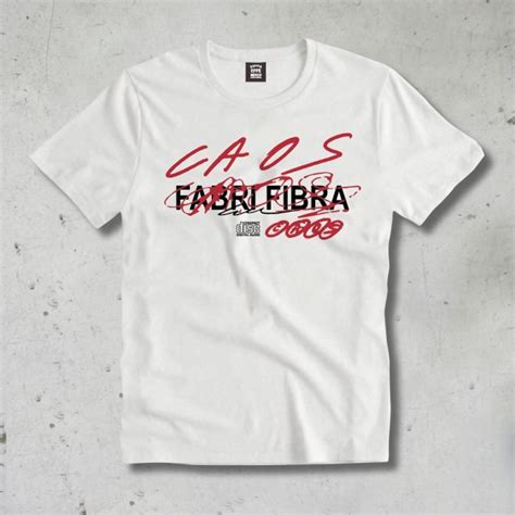 T Shirt CAOS FABRI FIBRA Unisex Bianca Fabri Fibra Artisti Italiani