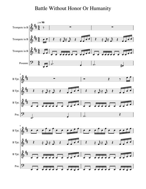 Battle Without Honor Or Humanity Sheet Music For Trombone Trumpet In B