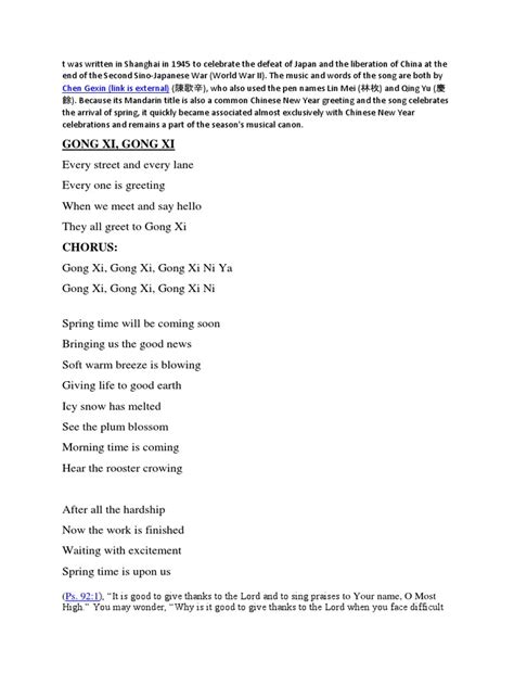 Gong Xi Gong Xi Song Pdf