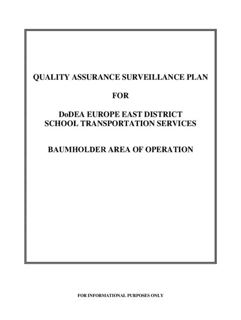 Fillable Online Of5 Attachment B Quality Assurance Surveillance Plan