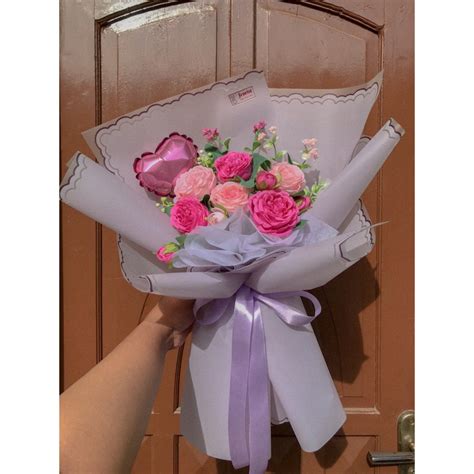 Jual Bouquet Artificial Flower Buket Bunga Palsu Bucket Wisuda