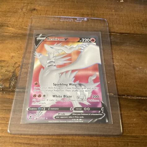 Mintnm Pokemon Reshiram V 172195 Full Art Silver Tempest Ultra Rare