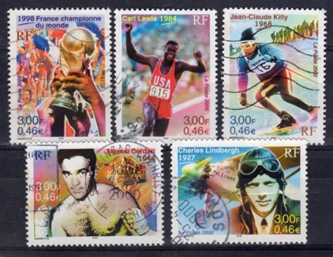 2000 SÉRIE Le siècle Le Sport timbres oblitérés lot 2 EUR 0 50