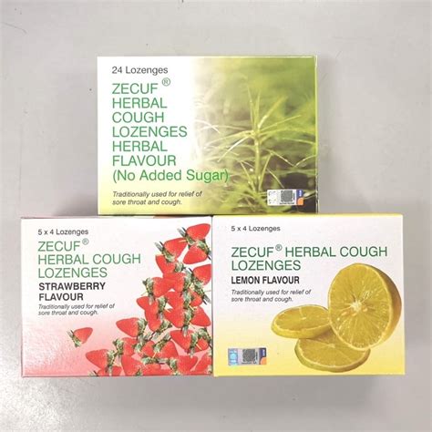 Zecuf Herbal Cough Lozenges Herbal No Added Sugar 24s Lemon 20s