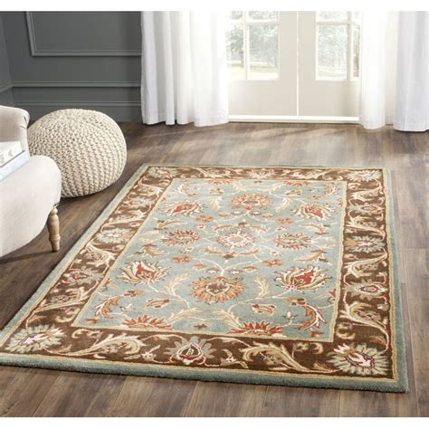 Charlton Home Cranmore Handmade Hand Tufted Wool Blue Brown Rug