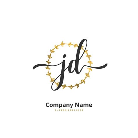 Jd Initial Handwriting And Signature Logo Design With Circle Beautiful