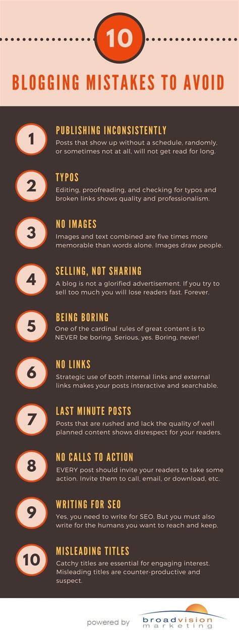 10 Blogging Mistakes You Need To Avoid [infographic]