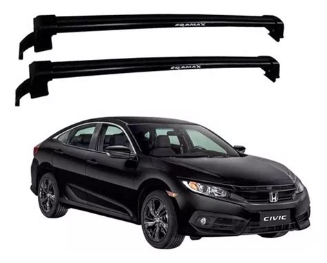 Rack Teto Honda Civic 2017 A 2020 2021 Eqmax New Wave Preto Frete grátis