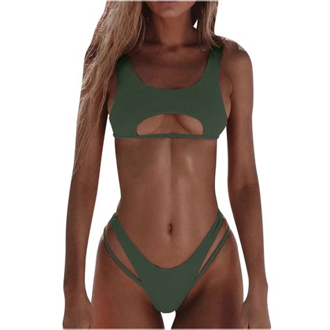 Quyuon Swimsuits Bikini For Curvy Women Two Piece Beach Bathing Suit