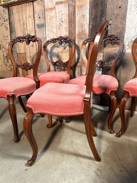 Antique Set Of Six Regency Rosewood Balloon Back Dining Chairs C