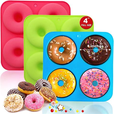 Walfos Full Size Silicone Donut Mold 4 Inch Big Size