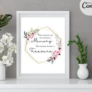 Celebration of Life Sign. Funeral Printable With Memorial Quotes. When Someone You Love Becomes ...