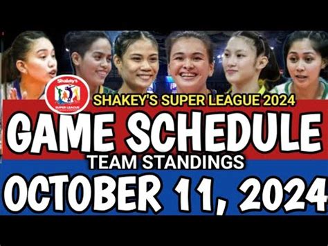 Shakey S Super League Game Schedule And Team Standings As Of October