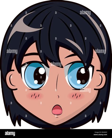 face boy anime expression facial Stock Vector Image & Art - Alamy