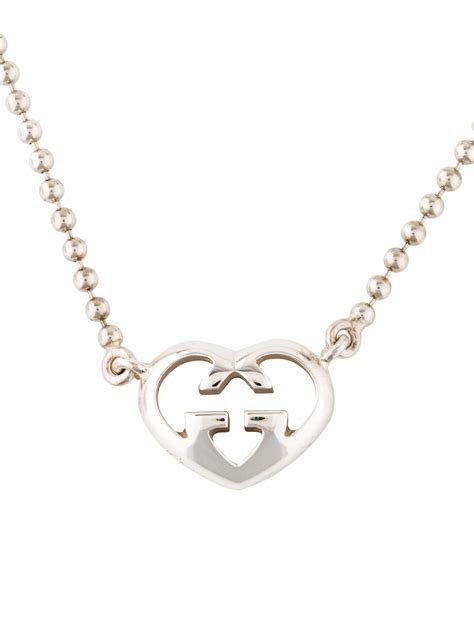 Gucci Love Britt Heart Pendant Necklace Sterling Silver Pendant