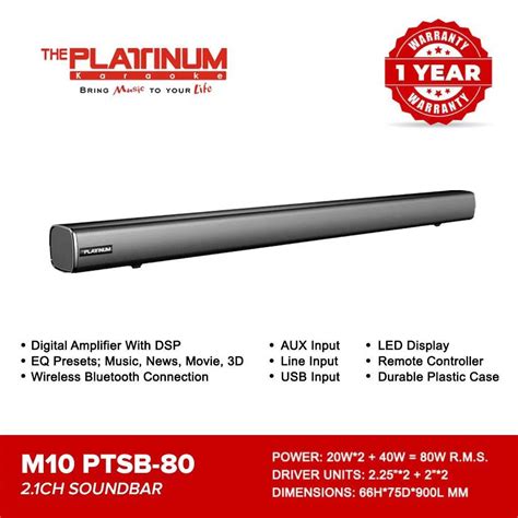 The Platinum M Ptsb W Watt Ch Sound Bar Bestisan Soundbar