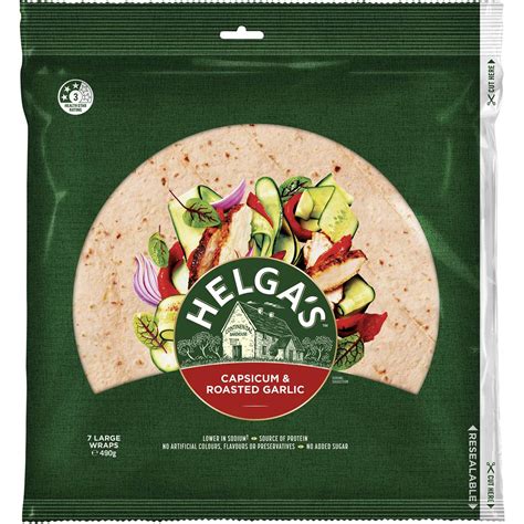 Helgas Capsicum And Roasted Garlic Wraps 7 Pack Woolworths