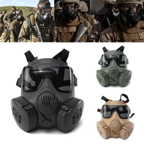 Airsoft Protection M Gas Mask Double Filter Fan Cs Edition