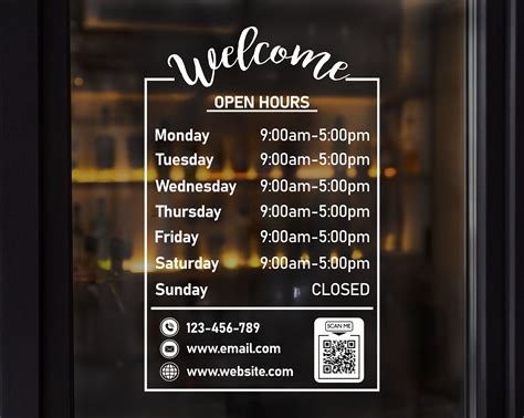 Best 12 Shop hours decal – Store Hours signs – Hours of Operation