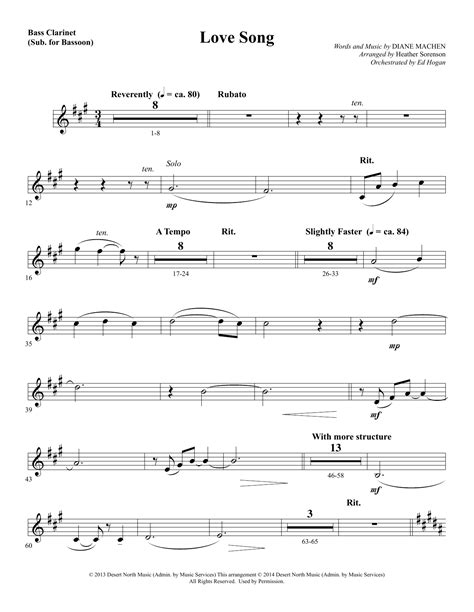 Love Song Bass Clarinet Sub Bassoon By Heather Sorenson Sheet