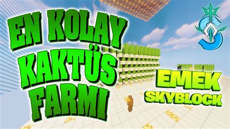 EN KOLAY KAKTÜS FARMI MİNECRAFT EMEK SKYBLOCK bölüm4 skyblocktc