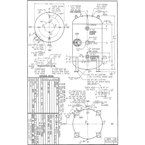WO B Gallon Insulated Hot Water Tank Hanson Tank Asme Code Pressure Vessel Mfg
