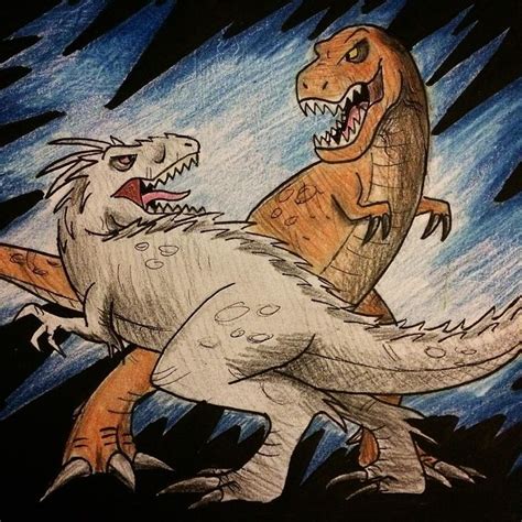 Indominus Rex Vs T Rex Drawing