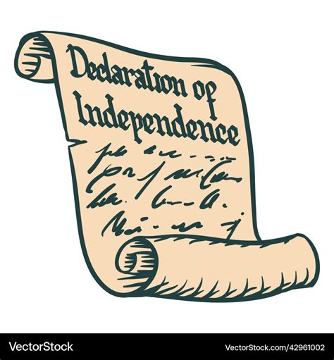 Declaration of independence american icons color Vector Image