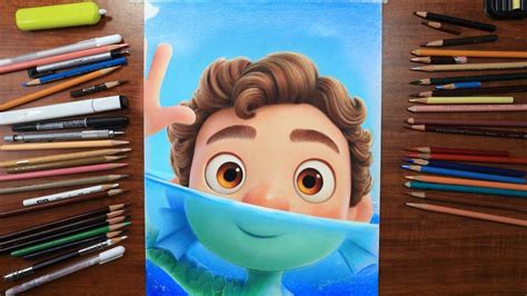 Drawing Luca Pixars Disney Drawing Khanhnguyen Colored Pencil