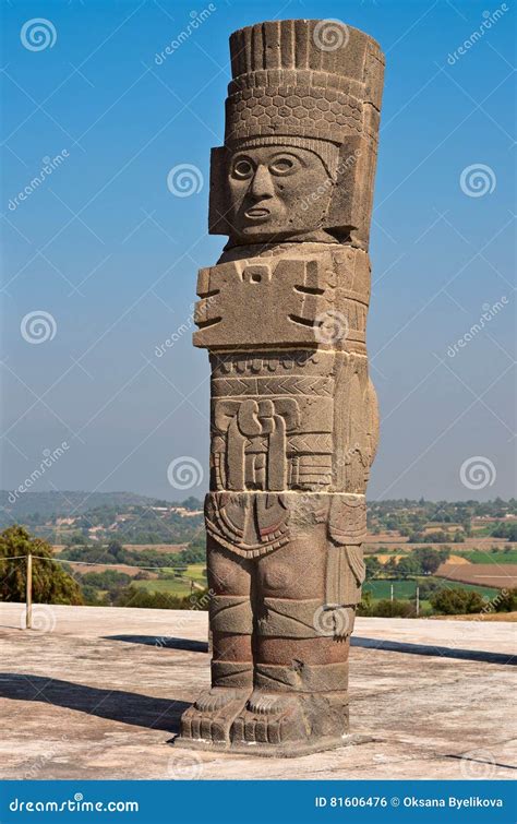 An Atlantean Pillar At Tula Mexico Stock Photography Cartoondealer