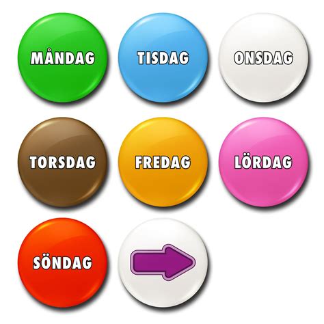 plagneter bildstoed  magnetform veckopaketet med dagar