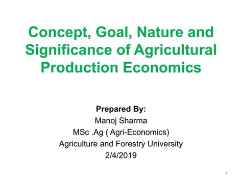 Agriculture Production Economics Ppt