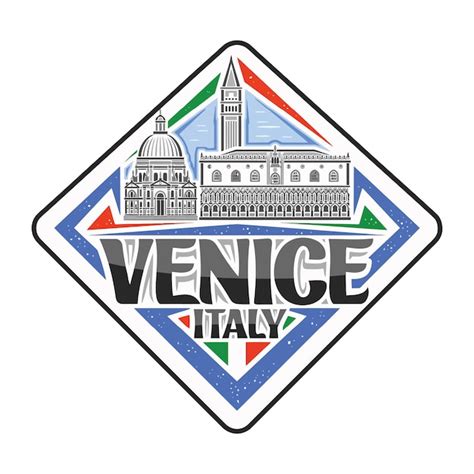 Premium Vector | Venice skyline landmark flag sticker emblem badge ...