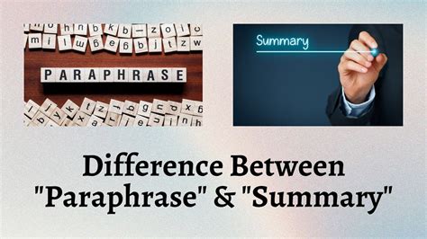 Difference Between Paraphrase And Summary Decoding The Paraphrases And Summaries Youtube