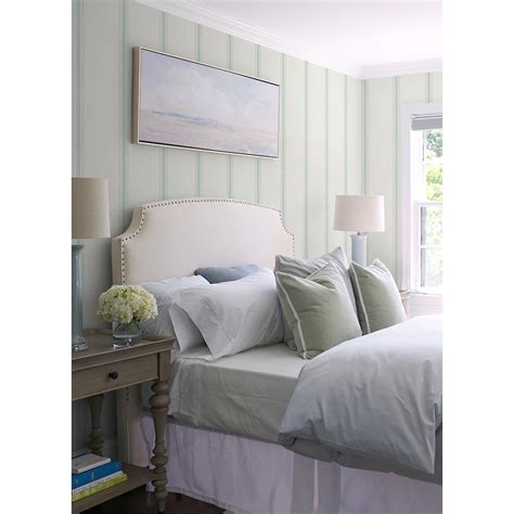 4072-70068 -Linette Seafoam Fabric Stripe Wallpaper by Chesapeake