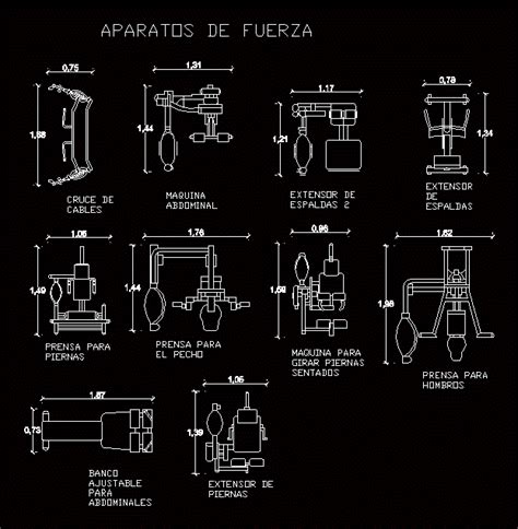 Aparatos Gym En Autocad Librer A Cad