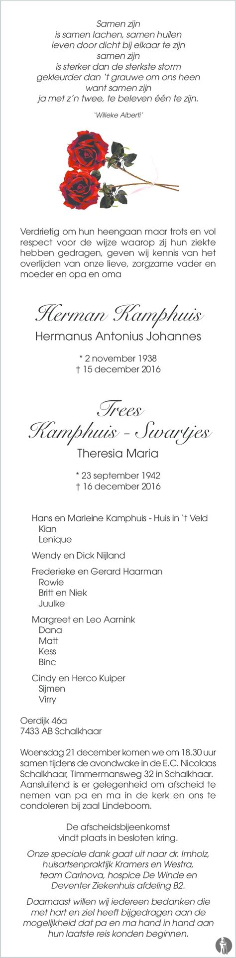 Hermanus Antonius Johannes Herman En Theresia Maria Trees Kamphuis