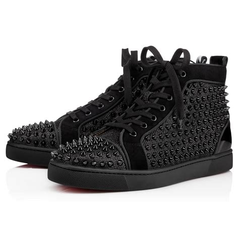 Christian Louboutin Louis Orlato Mens Flat Black Glitter Modesens