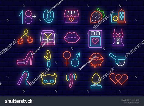 Sex Store Neon Icon Collection Mars Stock Vector Royalty Free Shutterstock