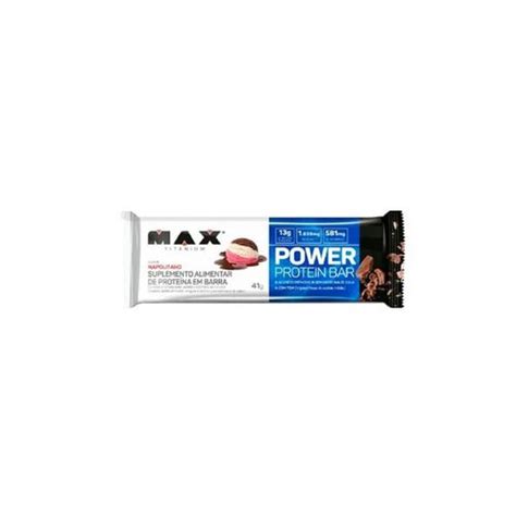 Barra Proteica Max Titanium Power Protein Bar Napolitano 1 Unidade