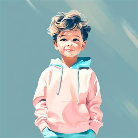 Premium Vector Cute Boy Watercolor Illustration Original Painting