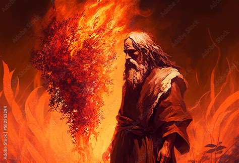 Photo Art Print Moses And The Burning Bush Bible Story Concept