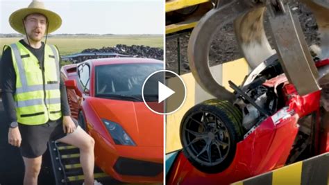 Mr Beast Distrugge Una Lamborghini Da Mila Euro In Un Trituratore La