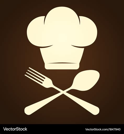 Chef Symbol And Cutlery Royalty Free Vector Image