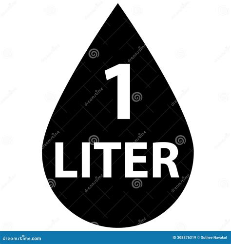 1 Liter Icon. Fluid Volume in Liters Sign. Liquid Drop Symbol. Flat ...