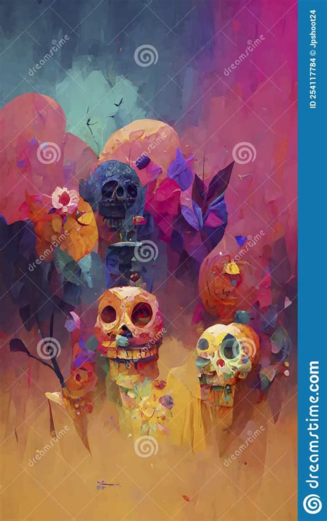 Beautiful Illustration Of The Day Of The Dead Stock Illustration Illustration Of Cempasuchil