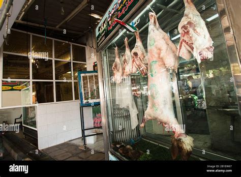 Meat Hanging In Butcher Shop High Resolution Stock Photography And