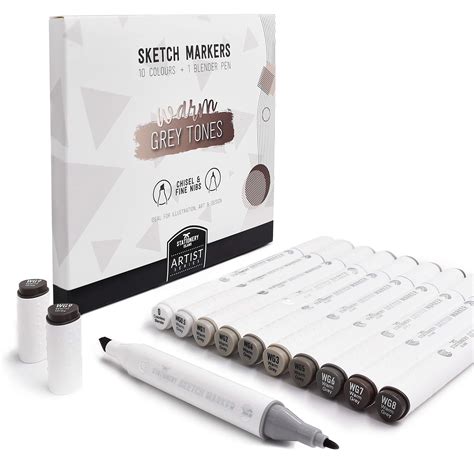 Buy Stationery Island Warm Grey Sketch Markers Set Of 11 Carry Case