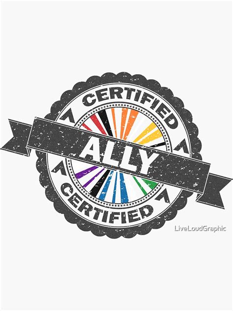 Certified Lgbt Ally Pride Seal Of Approval With Pride Flag Background